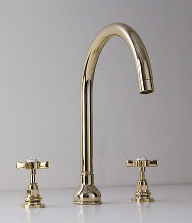 Robinetterie de Lavabo 3 Pièce Or (43CC)