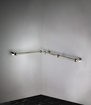 Barre d'appui angle en nickel à rotule (153NN)