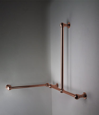 Rail d'appui en forme de L en cuivre à rotule (153PC)