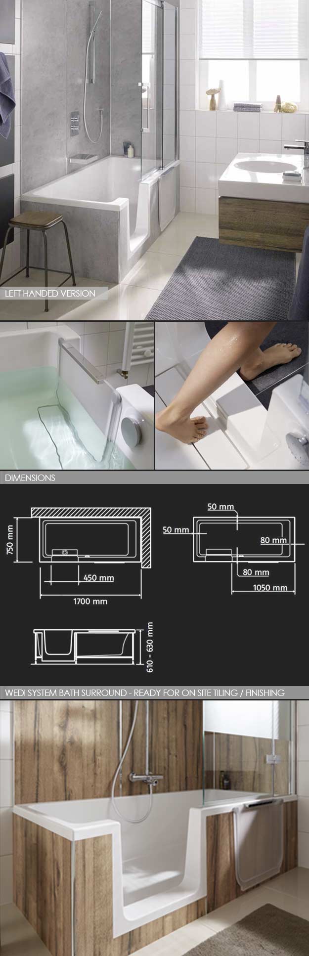 Baignoire et Douche de Plain Pieds Bavaria (86D)