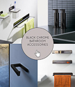 Accessoires de salle de bain en chrome noir