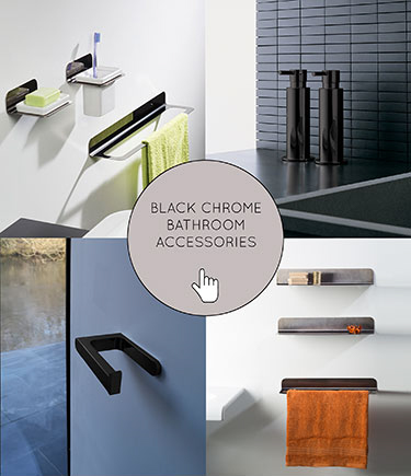 Accessoires de salle de bain en chrome noir