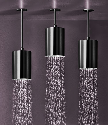 Pommeau de douche monté au plafond noir chromé Chalice (75ABC)