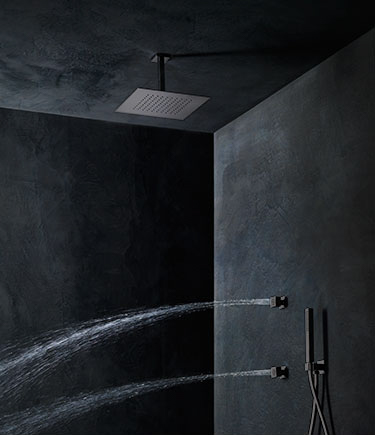Pomme de douche de plafond Penthouse en chrome noir (78TBC)