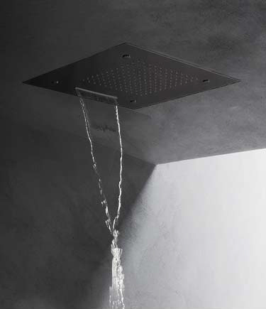 Pomme de douche multifonction Quadro noir chromé (75QBC)