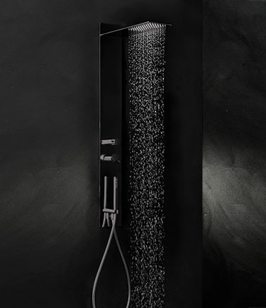 Colonne de douche encastrée mince en chrome noir (78DBC)