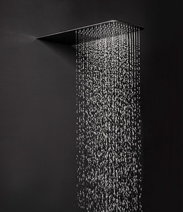 Pomme de douche pluie et cascade Svelte, chrome noir (75FBC)