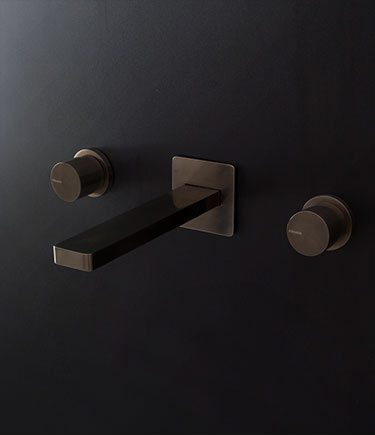 Robinetterie Murale de Lavabo 3 Pièce Chromée Noire Mia (33C)