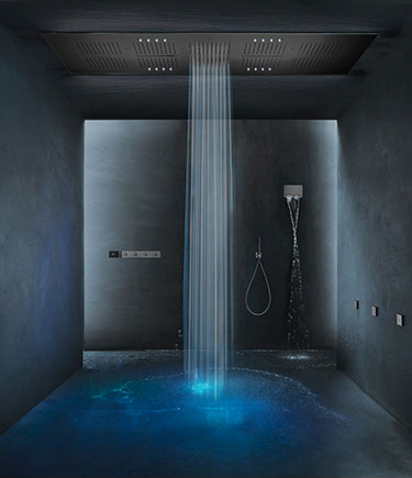 Pommeau de douche de plafond XXL noir chromé (75XBC)