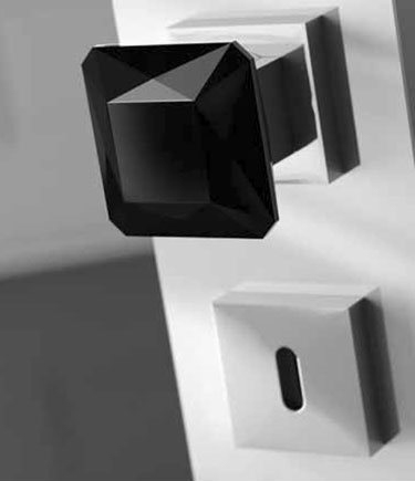 Poignées de Porte en Cristal Diamant Noir (130MM)