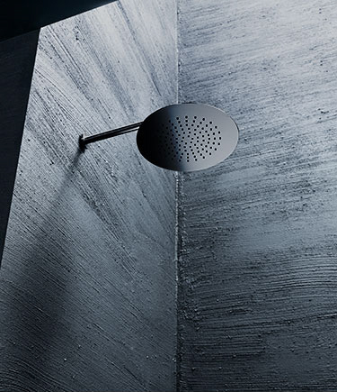 Pommeau de douche à effet pluie skinny noir chromé (75DBK)