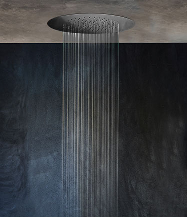 Pommeau de douche à effet pluie Wafer noir chromé (75LBL)