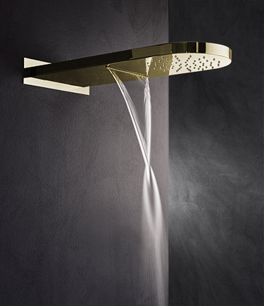 Pommeau de douche pluie et cascade en laiton pur (75CB)