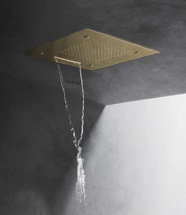 Pomme de douche LED multifonction Quadro en laiton (75QBR)
