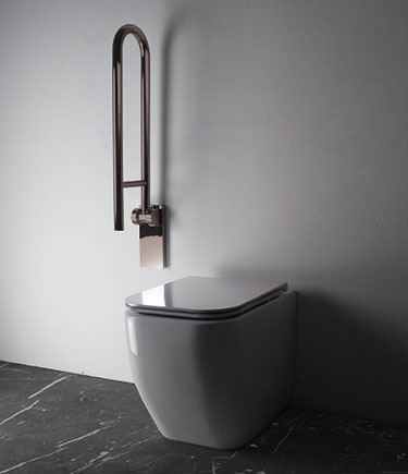 Barre d'appui pour toilettes à charnière en bronze (150GBZ)