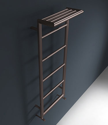 Radiateur sèche-serviettes mural à étagère en bronze (58CBZ)
