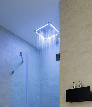 Pomme de Douche Fixée au Plafond avec Lumières (77U)