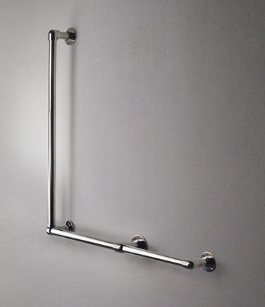 Barre appui classique chromée en forme de L (150 L)