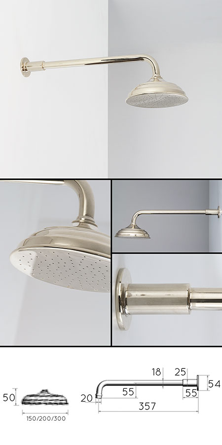 Pomme de Douche Fixe Classique Nickel (49LL)