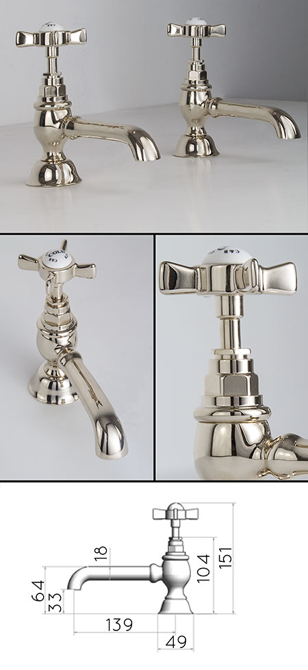 Robinetterie de Baignoire Colonne Classique Nickel (49EE)