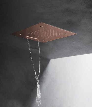 Pommeau de douche LED multifonction Quadro en cuivre (75QC)