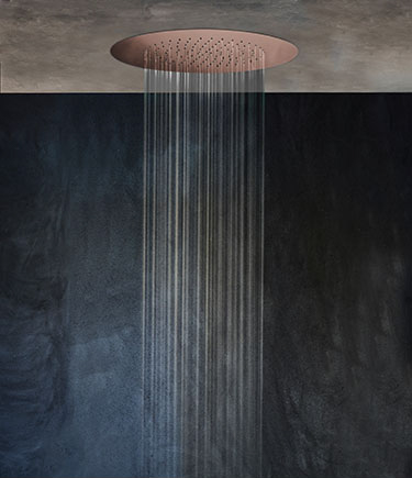 Pommeau de douche à effet de pluie en cuivre (75LC)