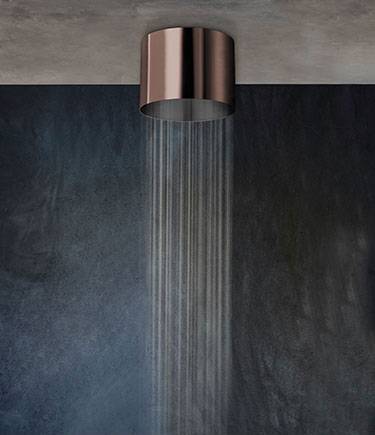 Pomme de douche cylindrique en cuivre montée au plafond (75BC)