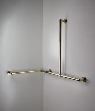 Barre d'appui d'angle classique en forme de L en laiton (150RBR)