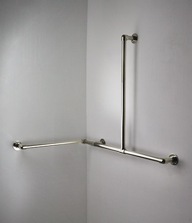 Barre d'appui angle en forme de L en nickel classique (150PN)
