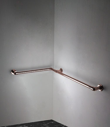 Barre d-appui d-angle classique en or rose (150NRG)