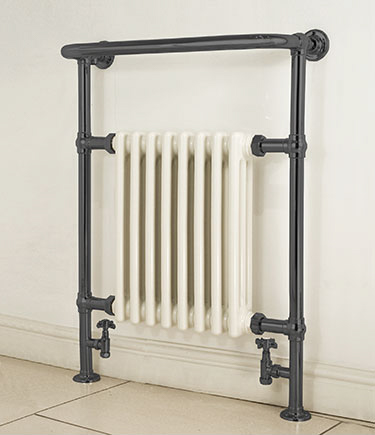 Radiateur à serviettes édouardien en chrome noir (111HBL)
