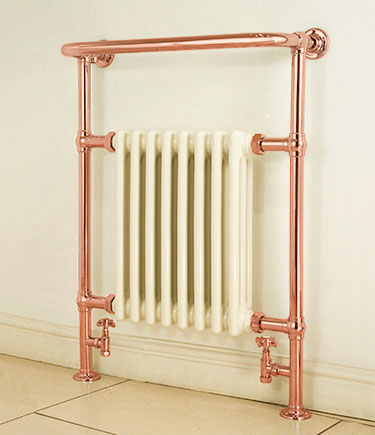 Radiateur sèche-serviettes en cuivre édouardien (152H)