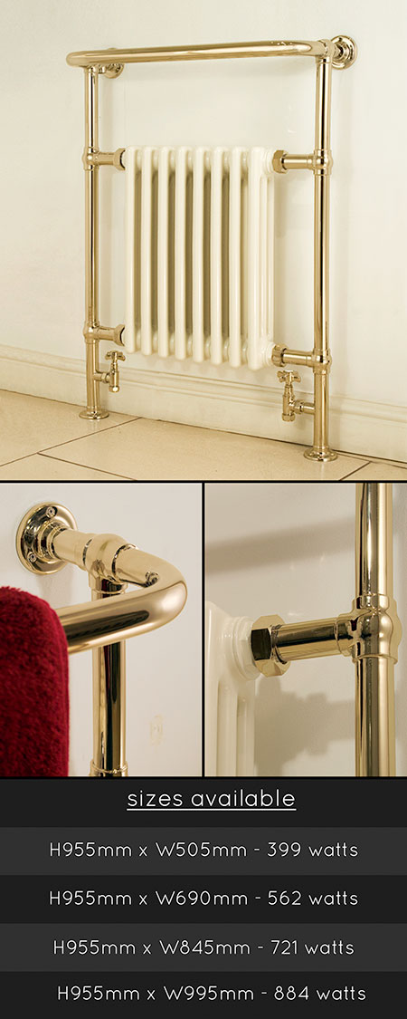 Radiateur Porte-Serviette Edouardien Or (111HH)