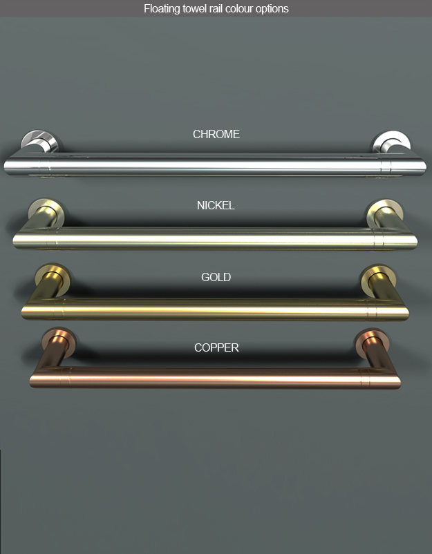 floating towel rail colour options