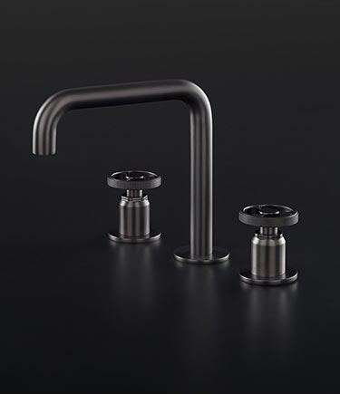 Robinet de Lavabo Forge Noir Chrome 3 Pièces (87GBC)