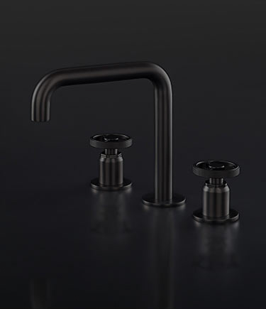 Robinet de Lavabo Forge Noir Mat 3 Pièces (87GMB)