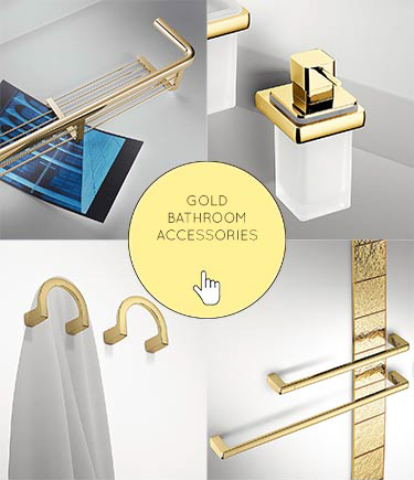 Accessoires de Salle de Bain en Or