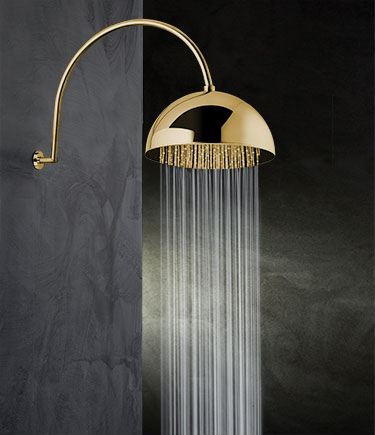 Pommeau de douche à dôme doré (75HG)