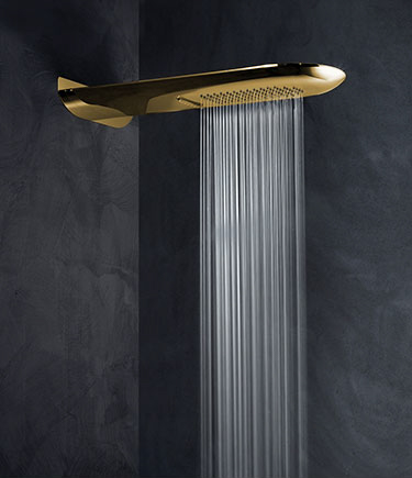 Pommeau de douche à effet pluie et cascade Dorsal Gold (75EG)