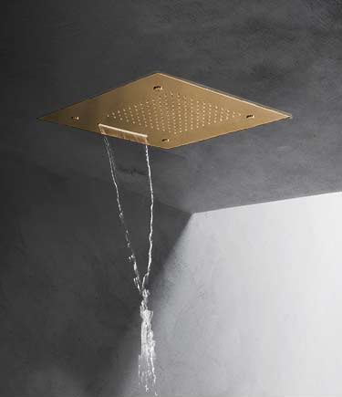 Pomme de douche LED multifonction Quadro Gold (75QG)