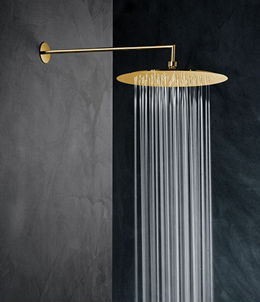 Pomme de douche fixe à effet pluie Skinny Gold (75DG)