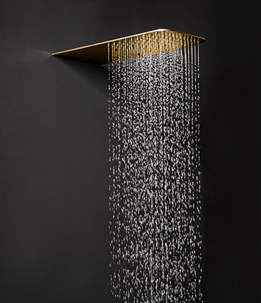 Pommeau de douche pluie et cascade Svelte doré (75FG)