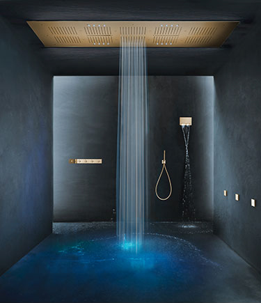 Pommeau de douche mural XXL doré (75XG)