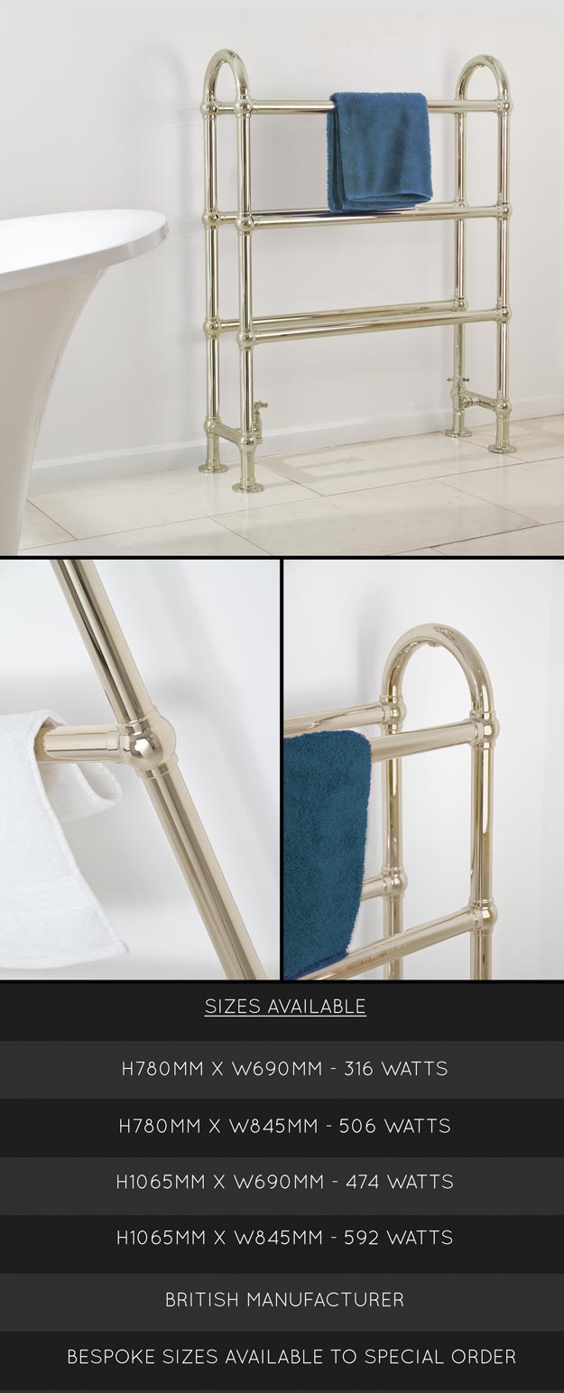 Radiateur Porte-Serviettes Cheval sur Sol en Nickel (112VV)