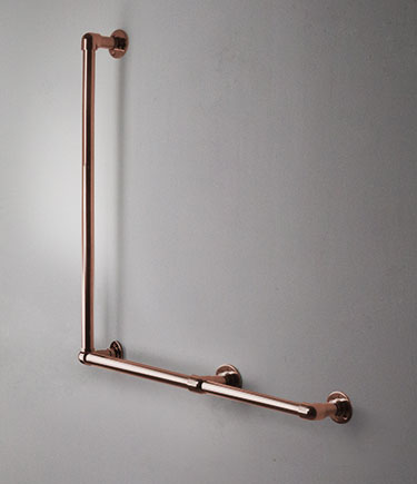 Barre d'appui classique en forme de L en cuivre (150LCP)