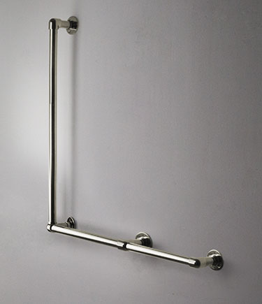 Barre d'appui en forme de L en nickel classique (150LN)