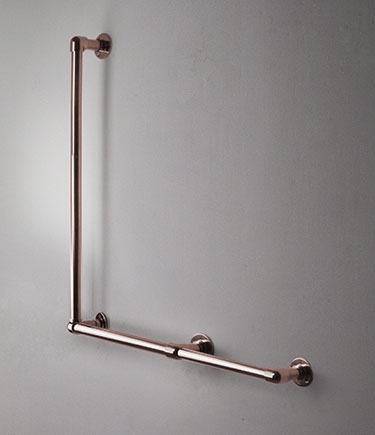 Barre d'appui classique en forme de L en or rose (150LRG)