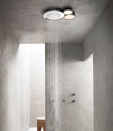 Pomme de douche de plafond éclairée à LED Water Lily (80X)