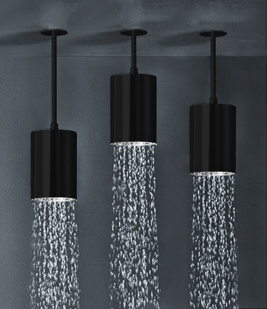Pomme de douche à fixation au plafond noir mat Chalice (75AMB)