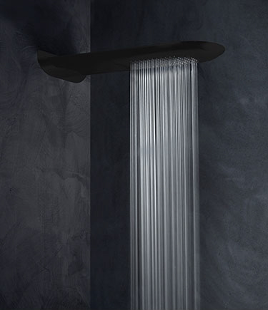 Pommeau de douche à effet pluie et cascade Dorsal noir mat (75EMB)